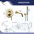 Solid Brass 2 Handle Wall Mounted Roman Tub Faucet With Handheld Shower-98981536