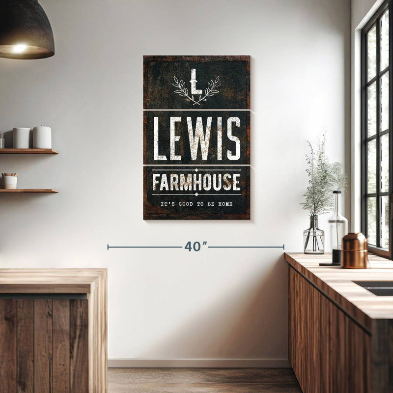 Lewis Lewis, typographie, H 38 po x l 24 po
