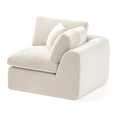 Boneless Boneless Sofa With Arm, High-Density Boneless Compression Foam, White
