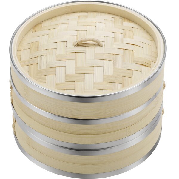 Prime Home Direct Bamboo Steamer Basket 10-inch , 2-Tier Steamer for  Cooking , 50 Liners, Chopsticks & Sauce Dish , Dumpling Steamer, Food Steamer  Baskets for Cooking - Rice & Vegetable Steamer Pot 