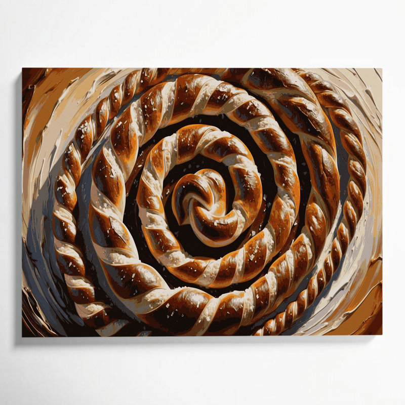 Desserts bretzels, art mural sur toile noire, H 12 po x l 18 po