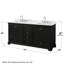 Ensemble de meuble-lavabo double 72 "avec miroir Deborah-40064992-97760726