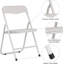 Table pliante en acier avec chaises rembourrées en cuir, coussins confortables, structure robuste, compact pour manger, étudier, jeux-2094531360-2094531362