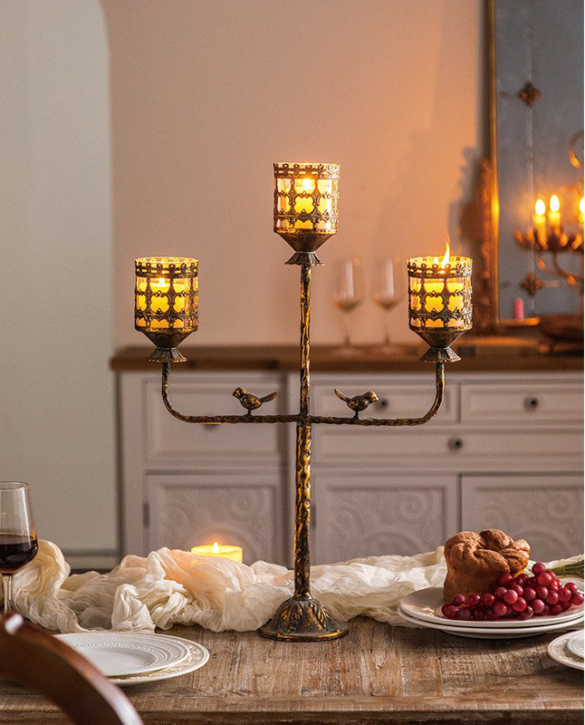 Porte-bougie Vintage Votive, 3, H 21 po x l 17 po x P 5 po