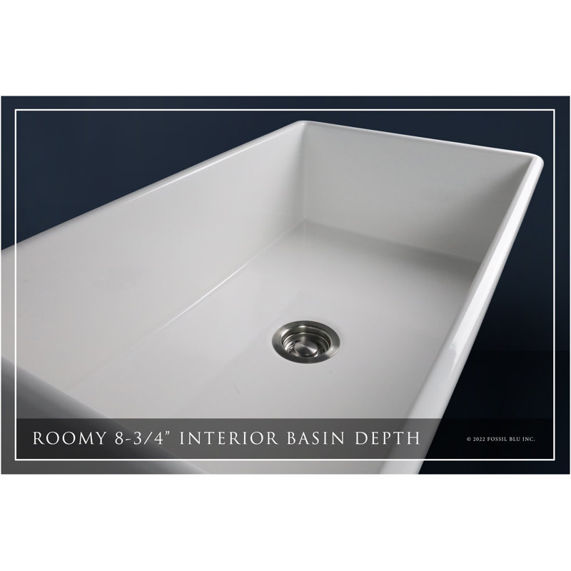 Luxury Solid Fireclay Farmhouse Sink, Stainless Steel Accessories