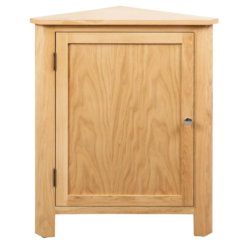 Solid Wood Oak Corner Cabinet Storage Living Room Cabinet, Brown