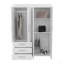Armoire mobile en velours, chambre à coucher, blanc