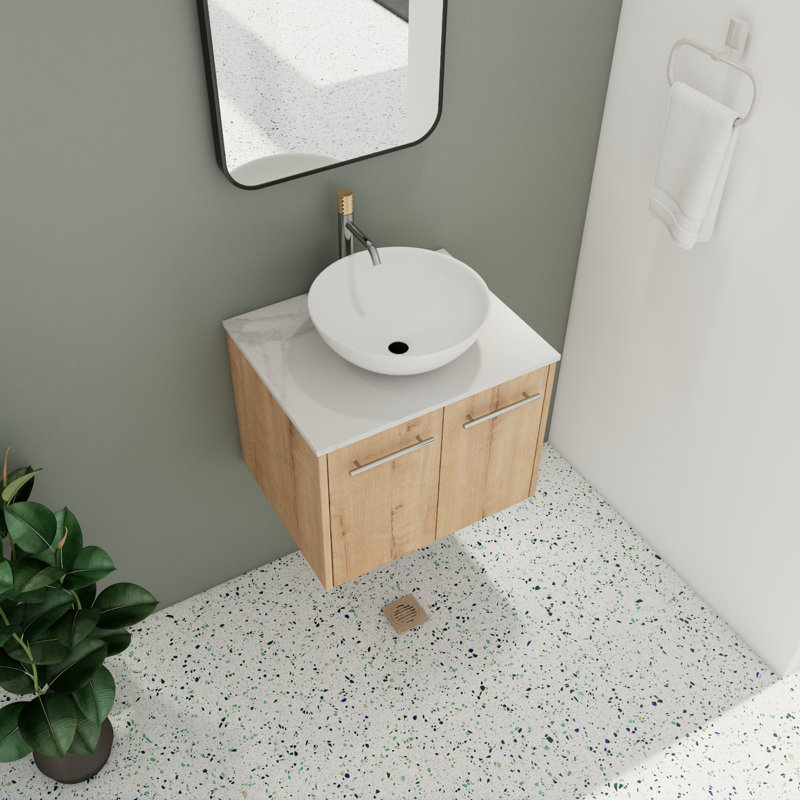 Meuble-lavabo simple 24 po avec comptoir en céramique