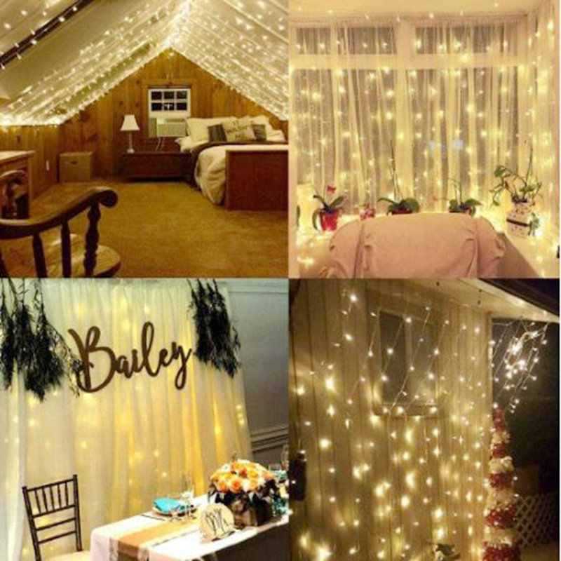 Sejo Indoor / Outdoor 300 - Bulb 118 in. Plug-in LED Curtain String Light
