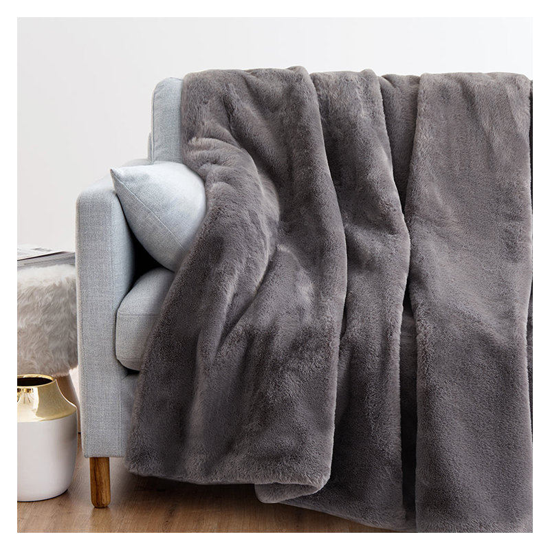 Hand Woven Throw Blanket, Queen, Charcoal