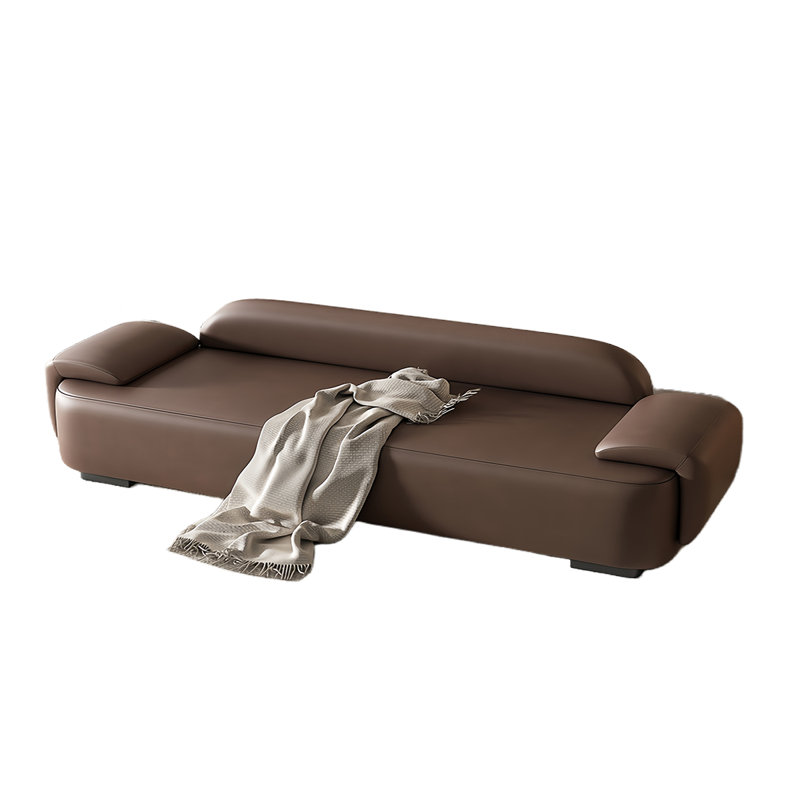 Muns Leather Match Upholstered Bench, Coffee