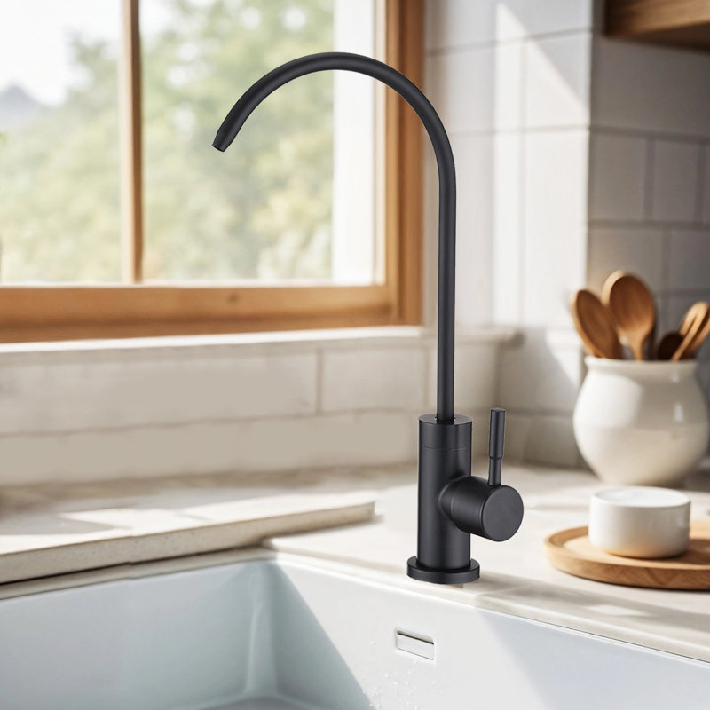 Robinet d'eau de cuisine à poignée simple Topcraft, Noir mat