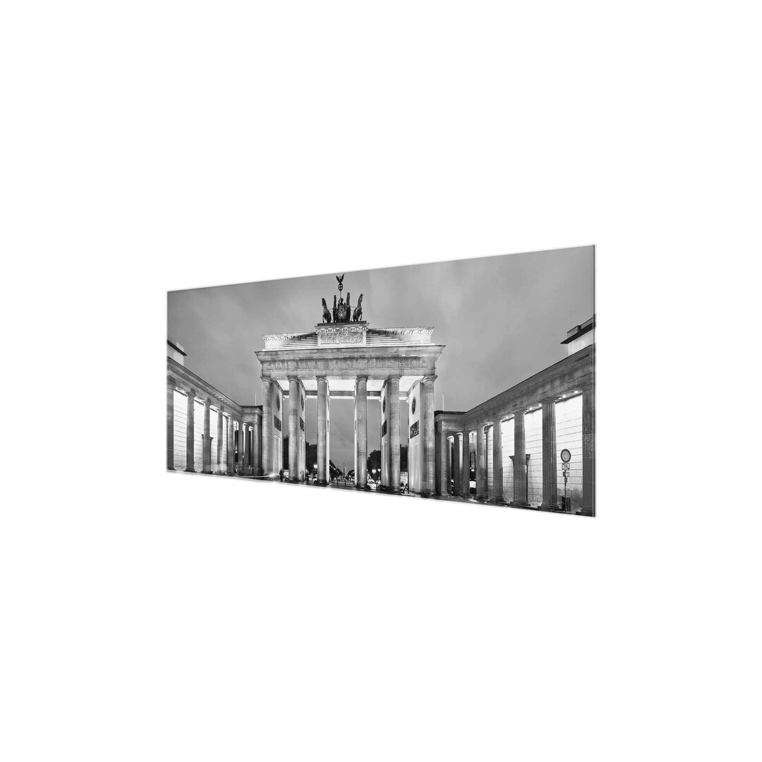 Glasbild Beleuchtetes Brandenburger Tor II