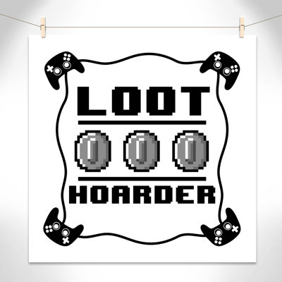 Loot Hoarder Kids Paper Print