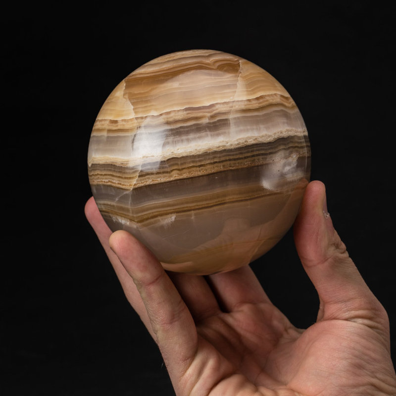 Polished Natural Banded Onyx Sphere