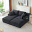Méridienne compressible double avec porte-gobelets - aucun assemblage requis, causeuse moelleuse moderne pour la lecture de salon à l'intérieur-2147078778