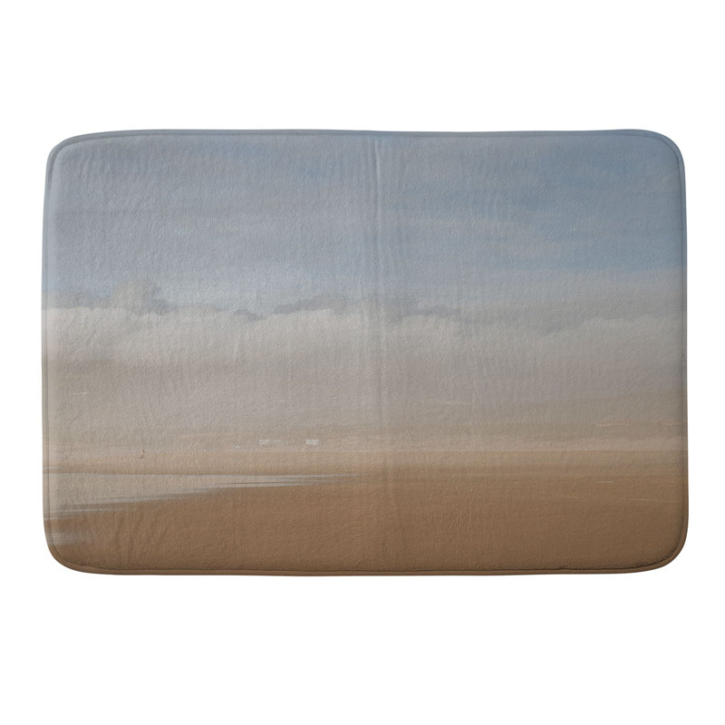 Hello Twiggs Watercolor Beach Memory Foam Bath Mat, Single - 17" L x 24" W