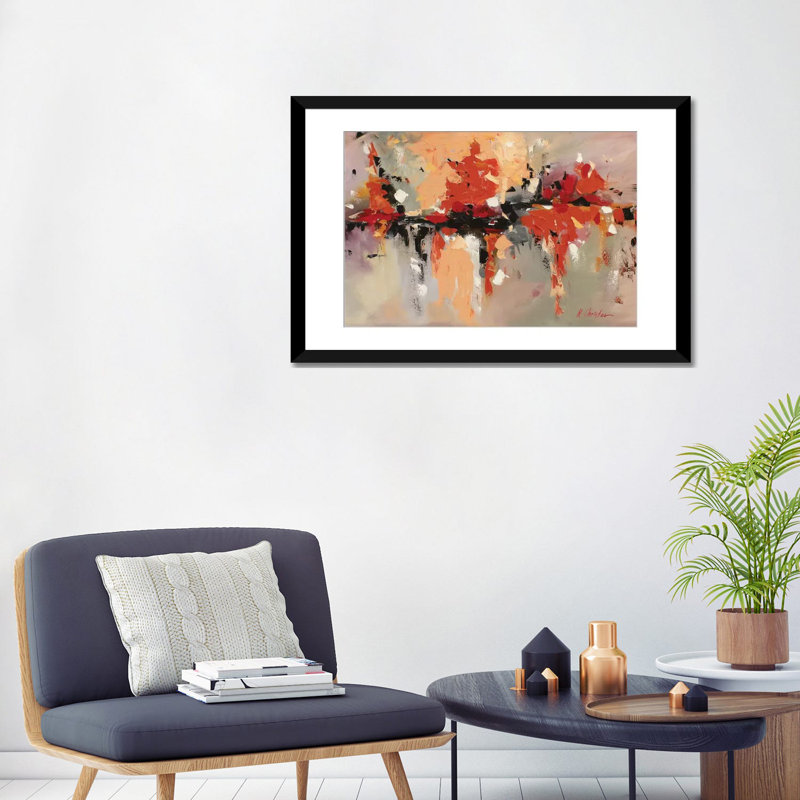 « joy », reproduction sur toile, H 16 po x l 24 po x P 1 po, Papier d'art encadré noir, Blanc