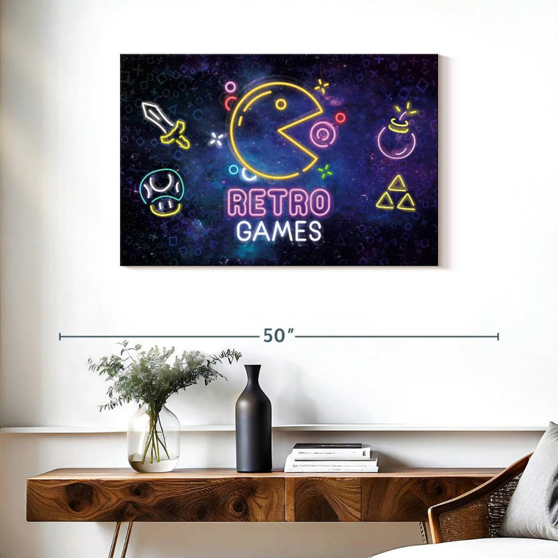 Keiraleigh Neon Retro Games, 24" H x 36" W