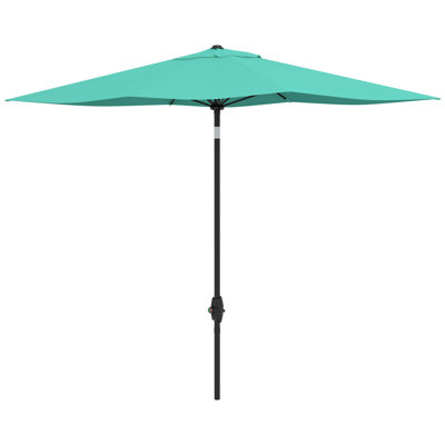 Outsunny 6.5' X 10' Rectangular Market Umbrella, Patio Outdoor Table Umbrella With Crank And Push Button Tilt -  Arlmont & Co., 7507360D909C4893A96EF175742098F9