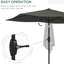 Parasol rectangulaire d'extérieur 6,5 pi x 10 pi - Gris foncé Auvent de table de patio avec résistance. Manivelle simple et inclinaison réglable. Pour une expérience pare-soleil sur mesure. Base stable Wind Vent