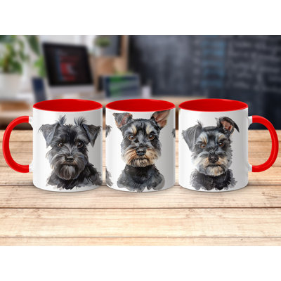 Adorable Schnauzer Dog Watercolor Art 11oz Coffee Mug