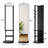 Full Length Floor Mirror, 66"X14", Rotating 360°, Multifunctional With Storage Hooks And Coat Rack, Solid Wood, Black | Gift Idea-547278412-547278519