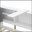 Lit plateforme simple en bois avec tête de lit avec rangement, tablettes et 2 tiroirs, blanc