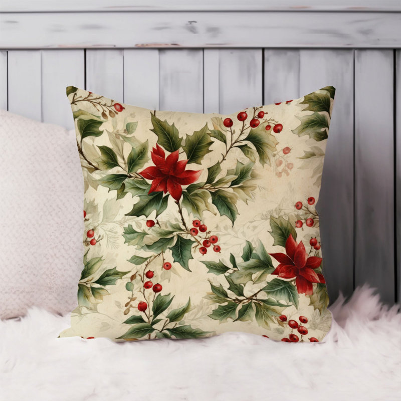Floral Pillow Cover, 20"H x 20"W