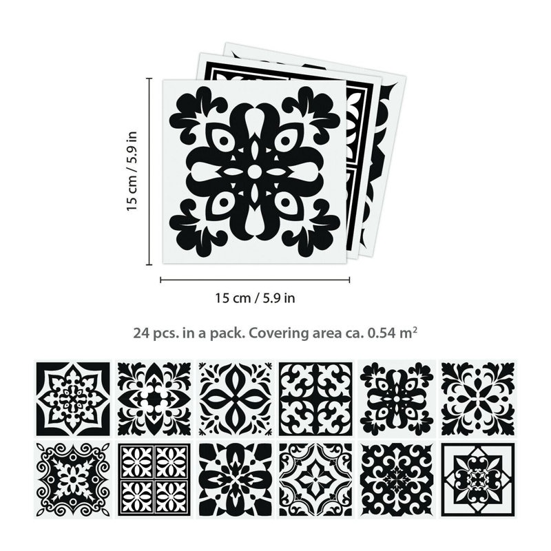 5.91 in. W x 5.91 in. L Shower Peel and Stick Field Tile