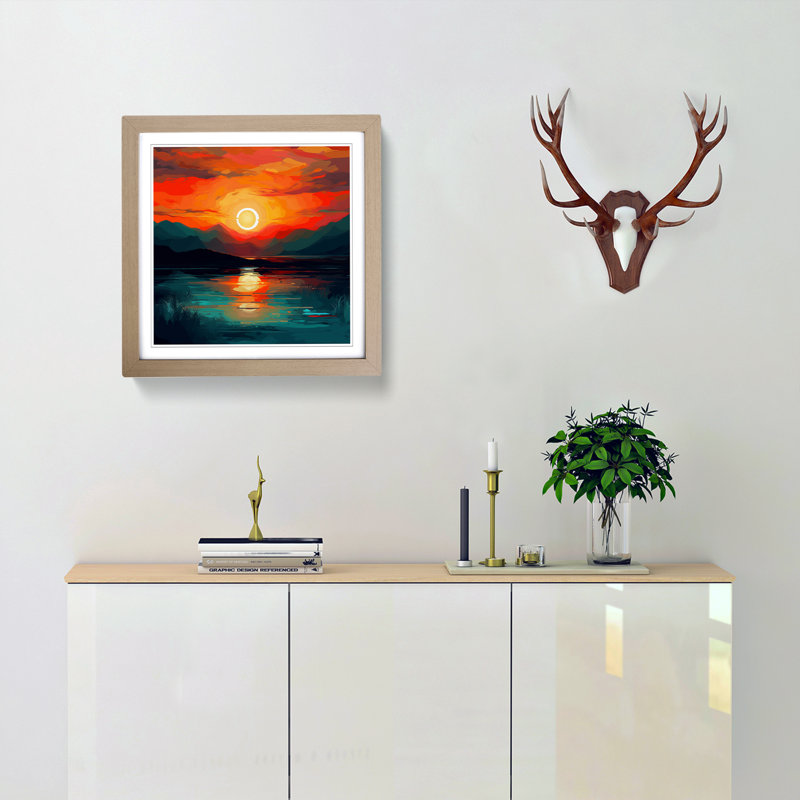 Sunset No.1 - Framed Print, Oak