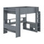 Lit mezzanine en bois avec bureau, tablettes multiples, DEL et station de charge-134642929