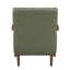 Fauteuil en cuir avec finition noyer et coussins attachés-1081659983
