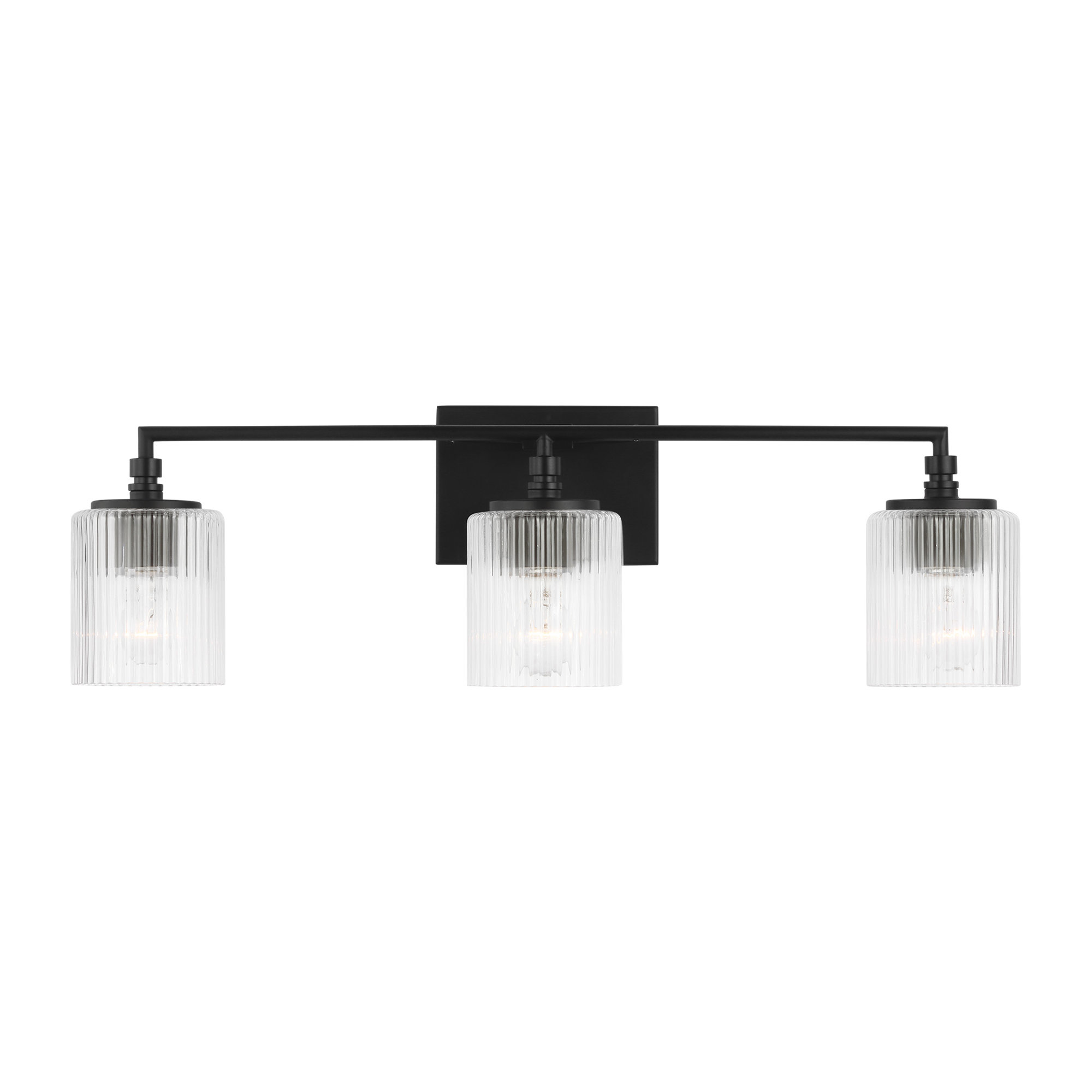 Adalina 3 Light Ribbed Dimmable Vanity Light, Midnight Black