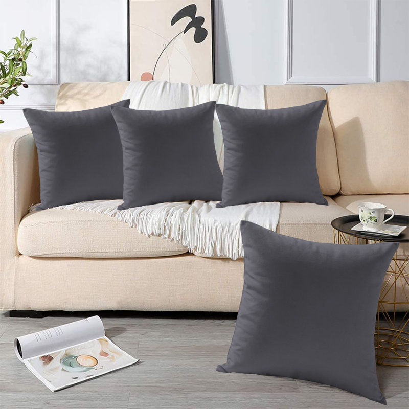 Eva-Sophia Square Cushion, Charcoal