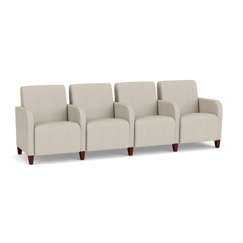 Siena Lounge Reception 4 Seat Tandem Seating, Mahogany, Plot Line Neutral