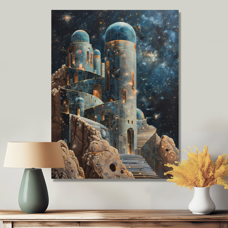 Rose, beige, espace, espace, observatoire, observatoires, art mural, salon, Canevas, H 34 po x l 44 po x P 1,5 po