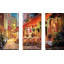 «Cafe in Light», ensemble de 3 peintures sur toile tendue-454468258