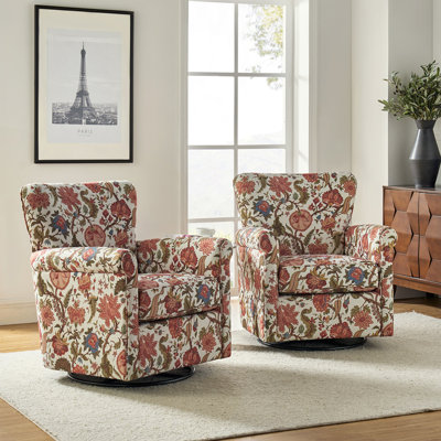 Cofer Upholstered Swivel Armchair
