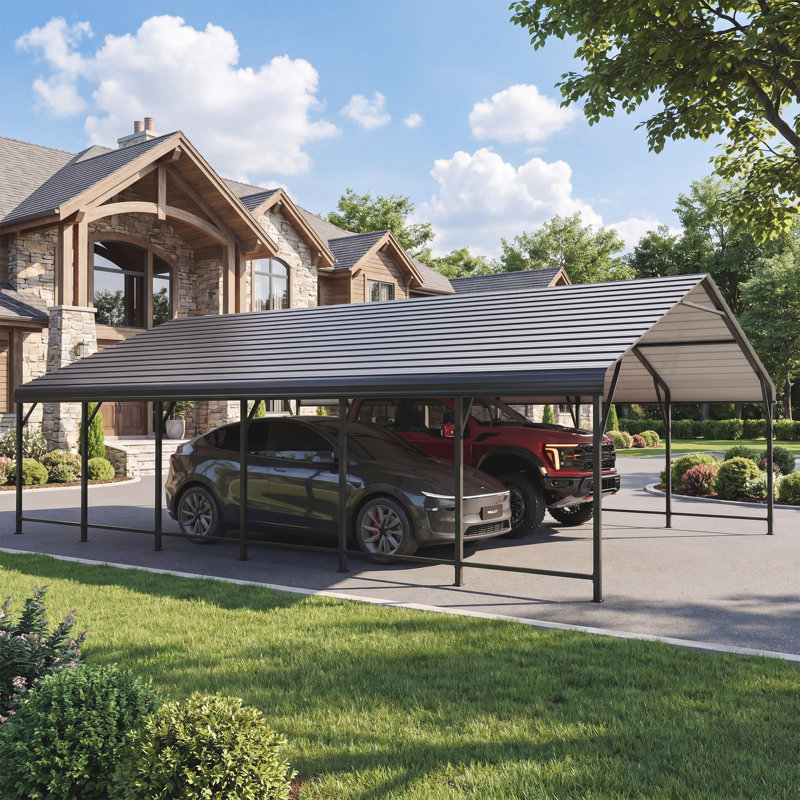 20 Ft. W X 30 Ft. D Galvanized Steel Carport, 20 Ft. W x 30 Ft. D