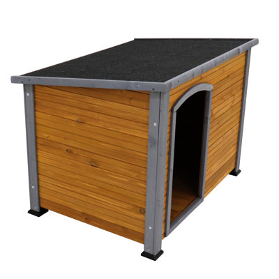 Wooden Dog Shelter For Large Breeds - , Raised Base Facility Setup Big Solid Wood House Feet Extra Durability