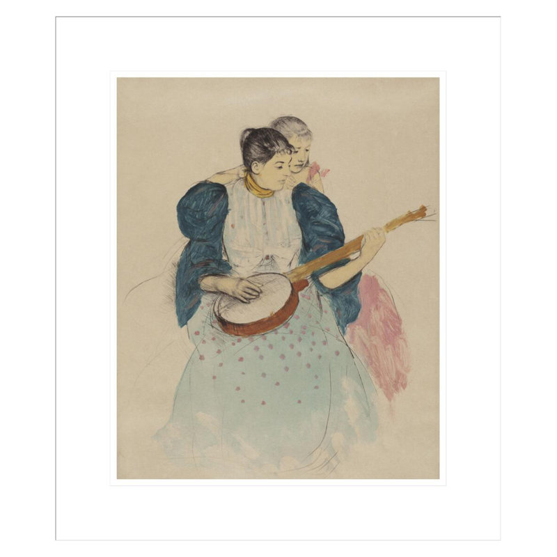 «The Banjo Lesson» par Mary Cassatt, impression giclée sur cadre, H 20,67 po x l 17,75 po