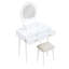 Magnifique commode avec miroir et tabouret avec tiroirs de rangement-1393993688