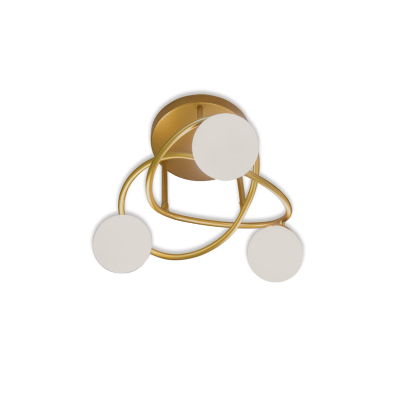 Plafonnier encastré 3 lumières Opalite Gold