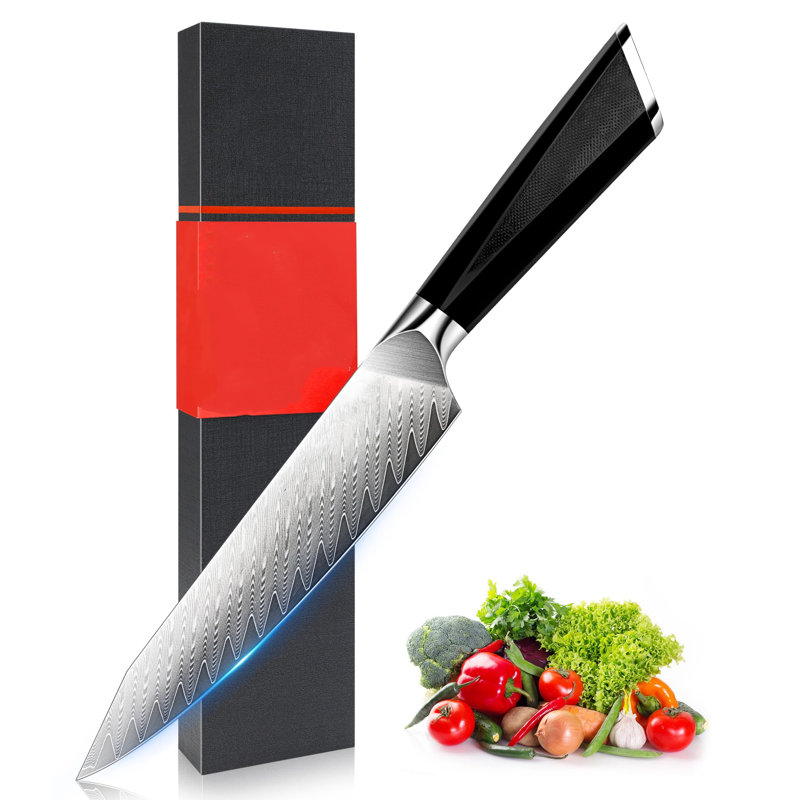 Damascus Chef Knife 6 Inch,67-Layer Japanese Steel AUS-10 Kitchen Knife, High Carbon Super Sharp Japanese Chef Knife, All Purpose Professional Kitchen Utility Petty Knives With G10 Handle