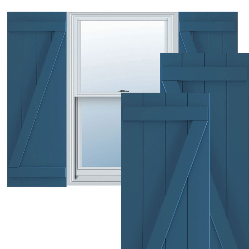Volets en PVC True Fit, 21.5", Bleu séjour, 76"
