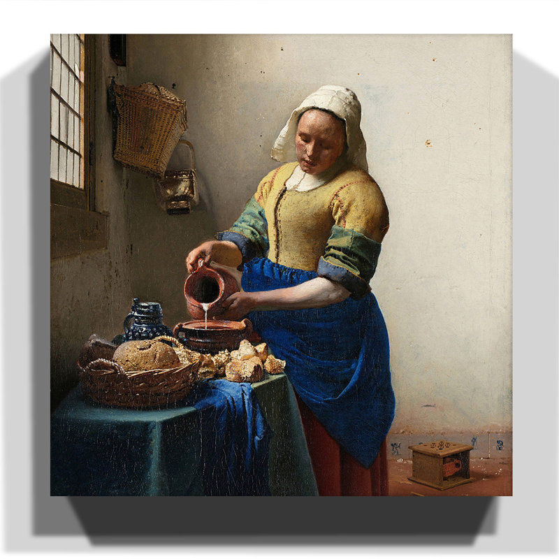 Johannes Vermeer - Wrapped Canvas Painting, 35cm H x 35cm W