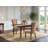 3 Piece Dining Table Set Contains a Rectangle Wooden Table with Butterfly Leaf and 2 Light Sable Linen Fabric Upholstered Chairs, Mahogany-254852318