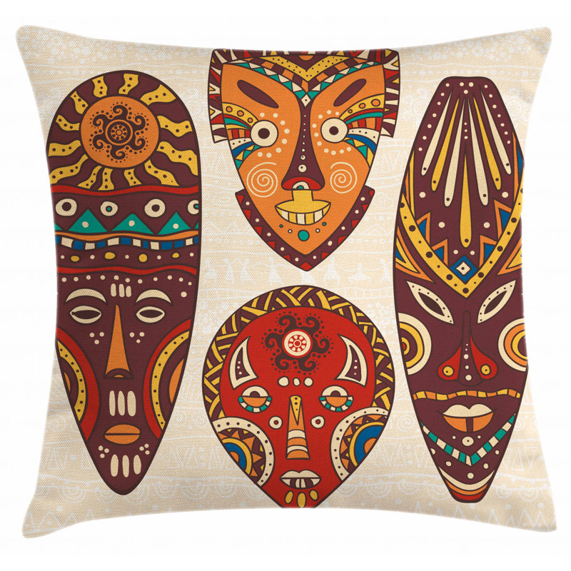 African Reversible Pillow Cover, 36" x 36"