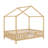  House Bed Frame With Canopy, Montessori Floor Bed, House Bed With Rails For Kids, Kids Bed With Roof-1174776071-1174776066